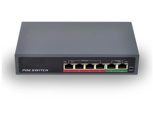 2 x 10/100Mbps y 4 x 10/100Mbps conmutador POE 250M IEEE802 3af a una potencia de 48V 65W