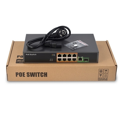 8 puertos Gigabit PoE Switch 30W por puerto, 150W megabit + gigabit uplink 8+1+1SFP POE switch
