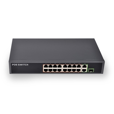 Interruptor POE de 16 puertos con 250W IEEE802.3af/a 48V 16+2+1SFP megabit con enlace ascendente gigabit
