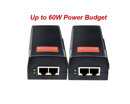 Inyector PoE+ de 60W Gigabit, 10/100/1000Mbps, PoE++ Inyector Adaptador Ethernet