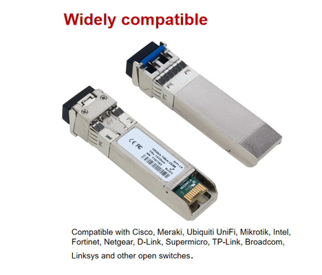Transceptor 1.25G DDM SFP 1310nm Conector LC doble 10Km SM para Cisco GLC-LH-SMD/GLC-LX-SM, Ubiquiti Unifi, Meraki