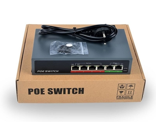 2 x 10/100Mbps y 4 x 10/100Mbps conmutador POE 250M IEEE802 3af a una potencia de 48V 65W