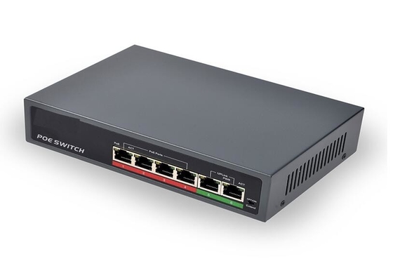 2 x 10/100Mbps y 4 x 10/100Mbps conmutador POE 250M IEEE802 3af a una potencia de 48V 65W