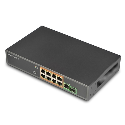8 puertos Gigabit PoE Switch 30W por puerto, 150W megabit + gigabit uplink 8+1+1SFP POE switch