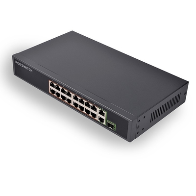 Interruptor POE de 16 puertos con 250W IEEE802.3af/a 48V 16+2+1SFP megabit con enlace ascendente gigabit