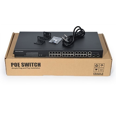 24 puertos POE conmutador IEEE802.3af en el estándar 2TP 2SFP Combo uplink conmutador POE conmutador de red
