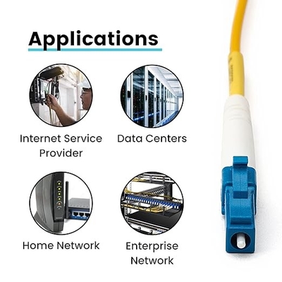 LC UPC a LC UPC Simplex OS2 2,0 mm Cable de parche de fibra óptica de PVC 1m