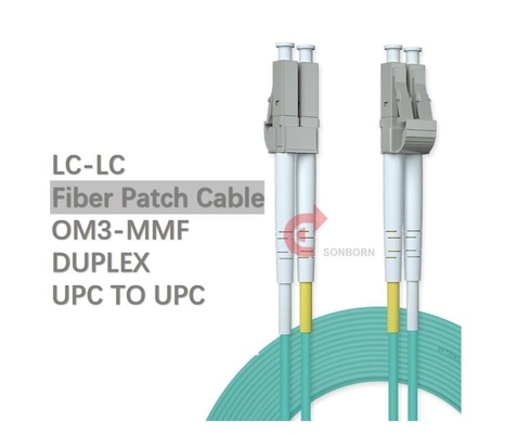 OM3 LC a LC Cable de parche de fibra 3m ((10ft) - Cordón de cable de fibra óptica Multimodo Duplex 50/125μm